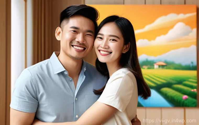 파트너 간 재무 조율을 위한 공정한 접근법 - **Prompt 1: A young Vietnamese couple is seated comfortably at a clean wooden dining table in their ...